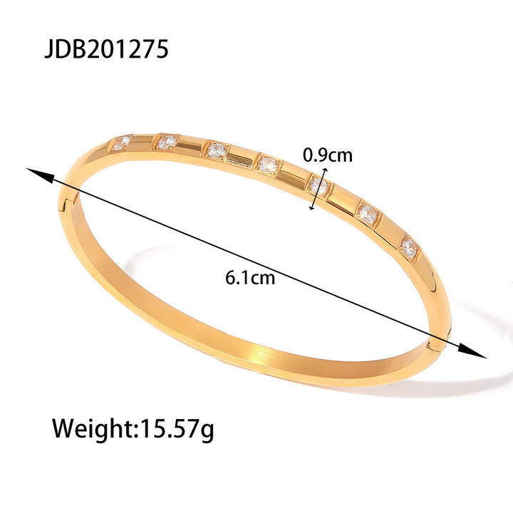 Fashionable And Versatile Zircon Inlay Bracelet Retro Bracelet 240201193