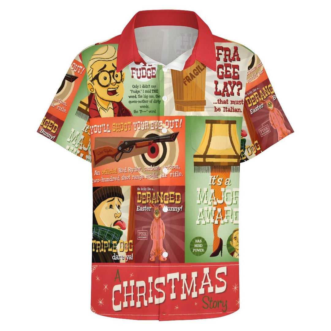 Men's A Christmas Story Casual Short Sleeve Shirt 2311000334