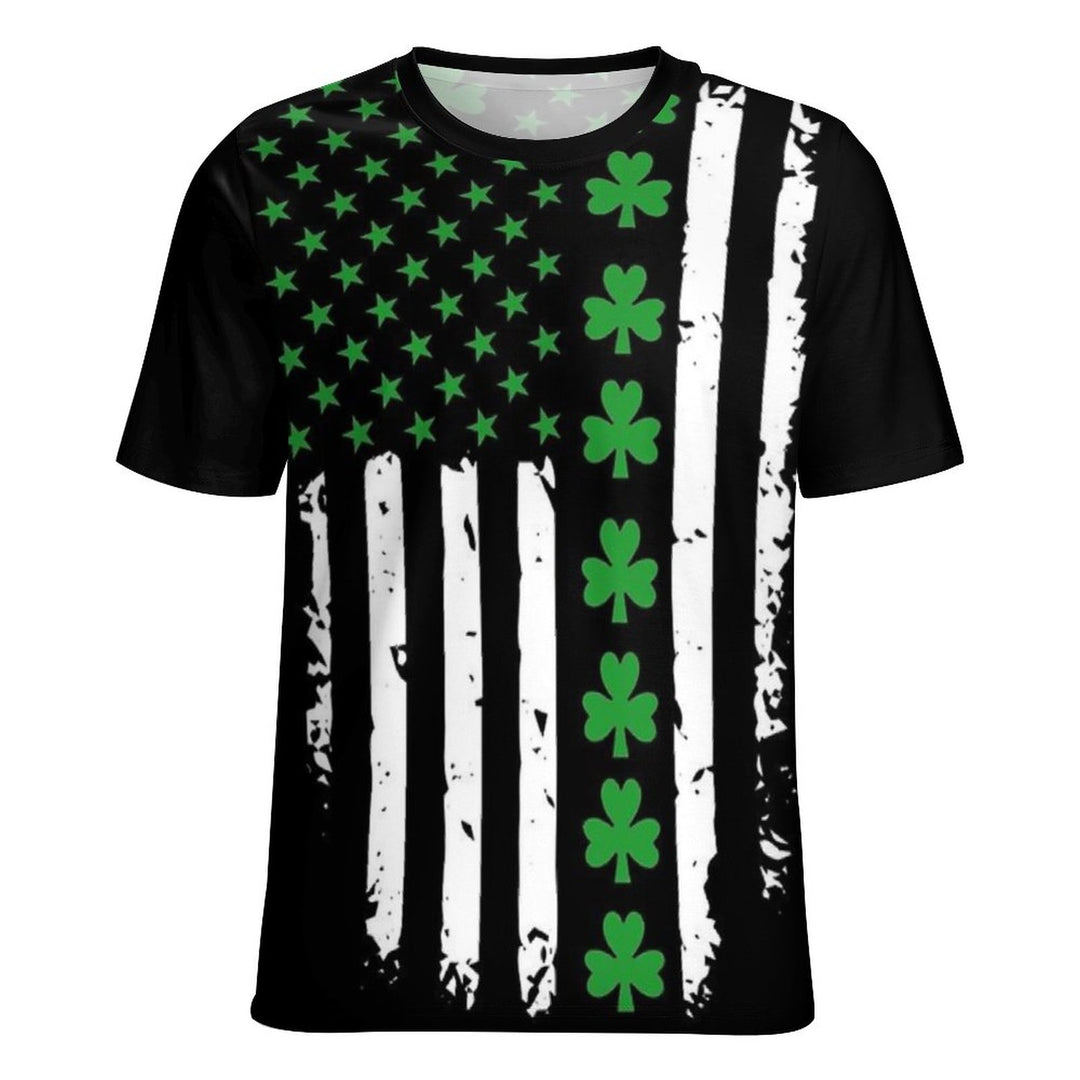 Men's Round Neck St. Patrick’s Day Shamrock Casual T-Shirt 2312000390