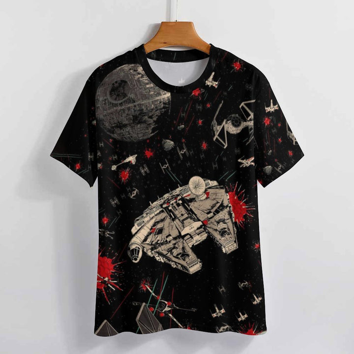 Men's Round Neck Star Casual T-Shirt 2312000388