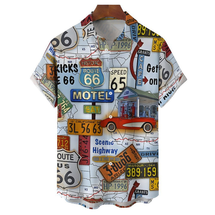 Men's Route 66 Casual Short Sleeve Shirt 2401000252