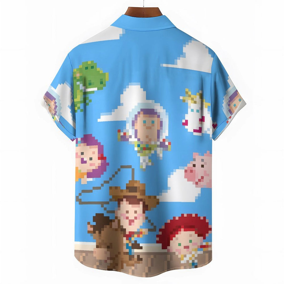 Men's Cartoon Character Toys Casual Short Sleeve Shirt 2401000202