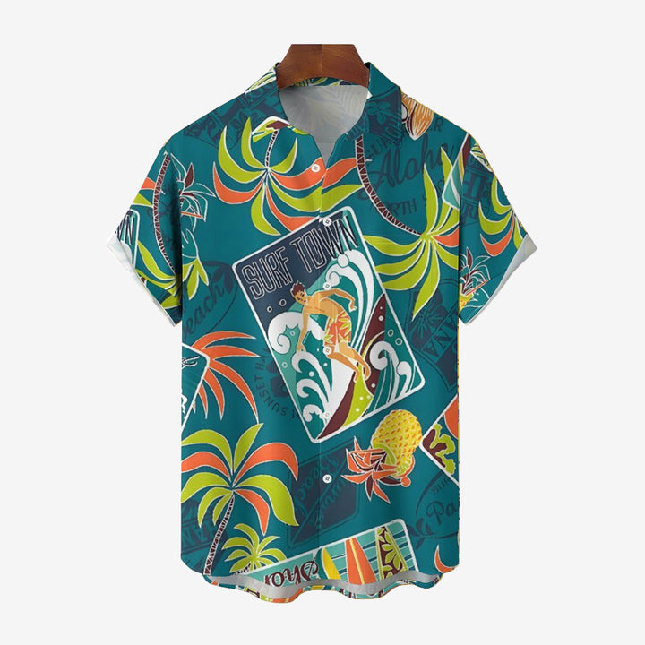 Men's Hawaiian Surf Casual Short Sleeve Shirt 2401000372