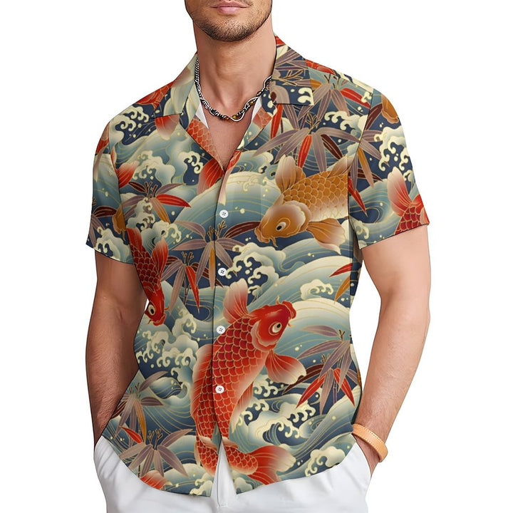 Men's Koi Carp Casual Short Sleeve Shirt 2310000952