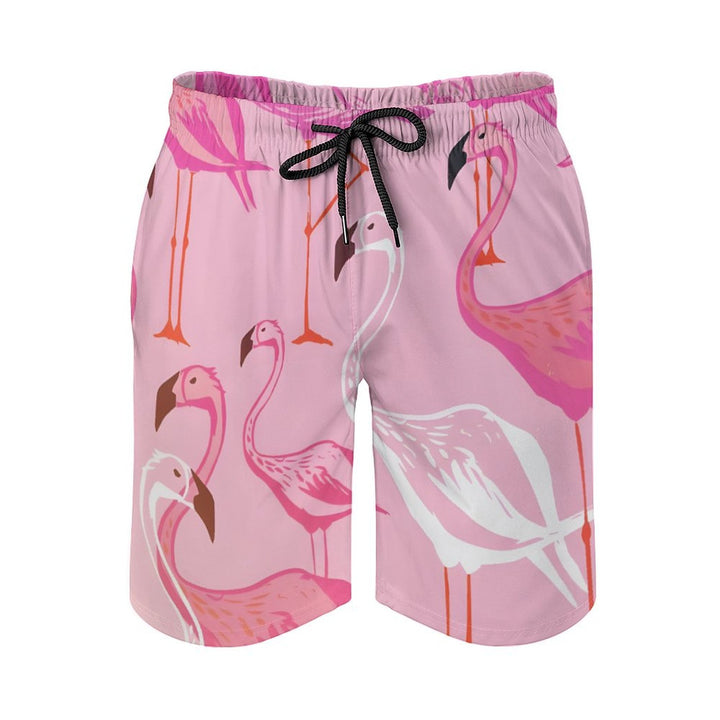 Men's Sports Cartoon Flamingo Beach Shorts 2402000212