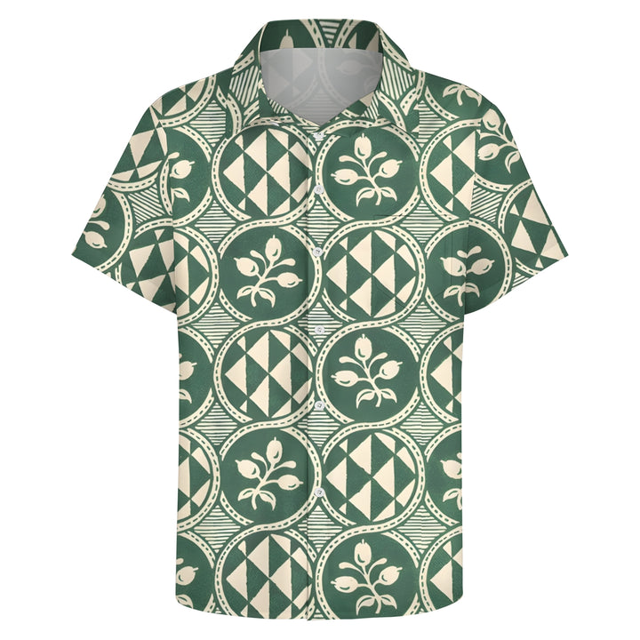 Men's Geometric Circle Casual Short Sleeve Shirt 2403000071