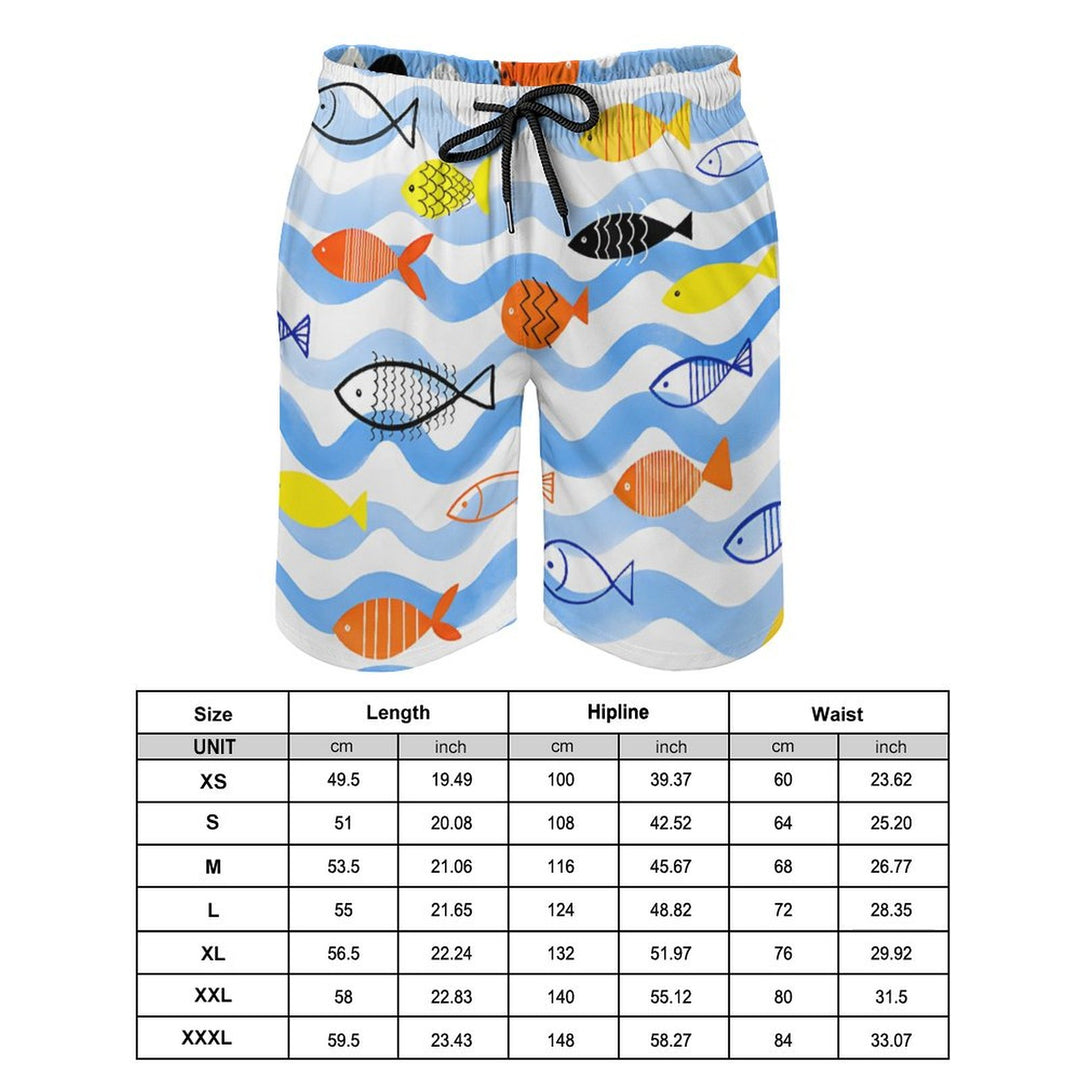 Men's Sports Cartoon Fish Beach Shorts 2401000150