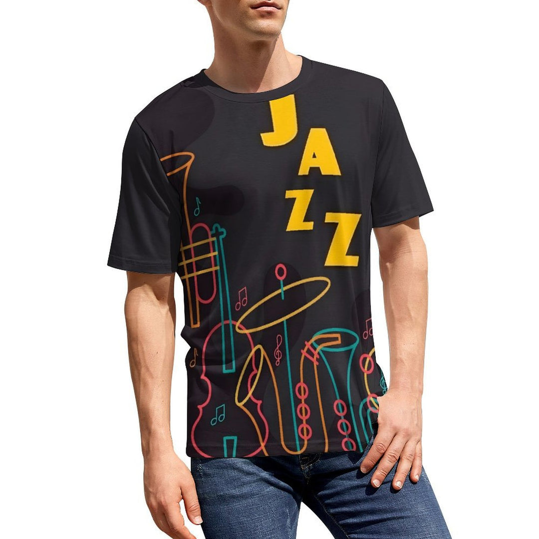 Men's JAZZ Music Round Neck Casual T-Shirt 2401000109