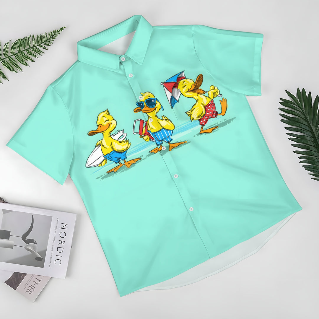 Men's Fun Duck Casual Short Sleeve Shirt 2403000307