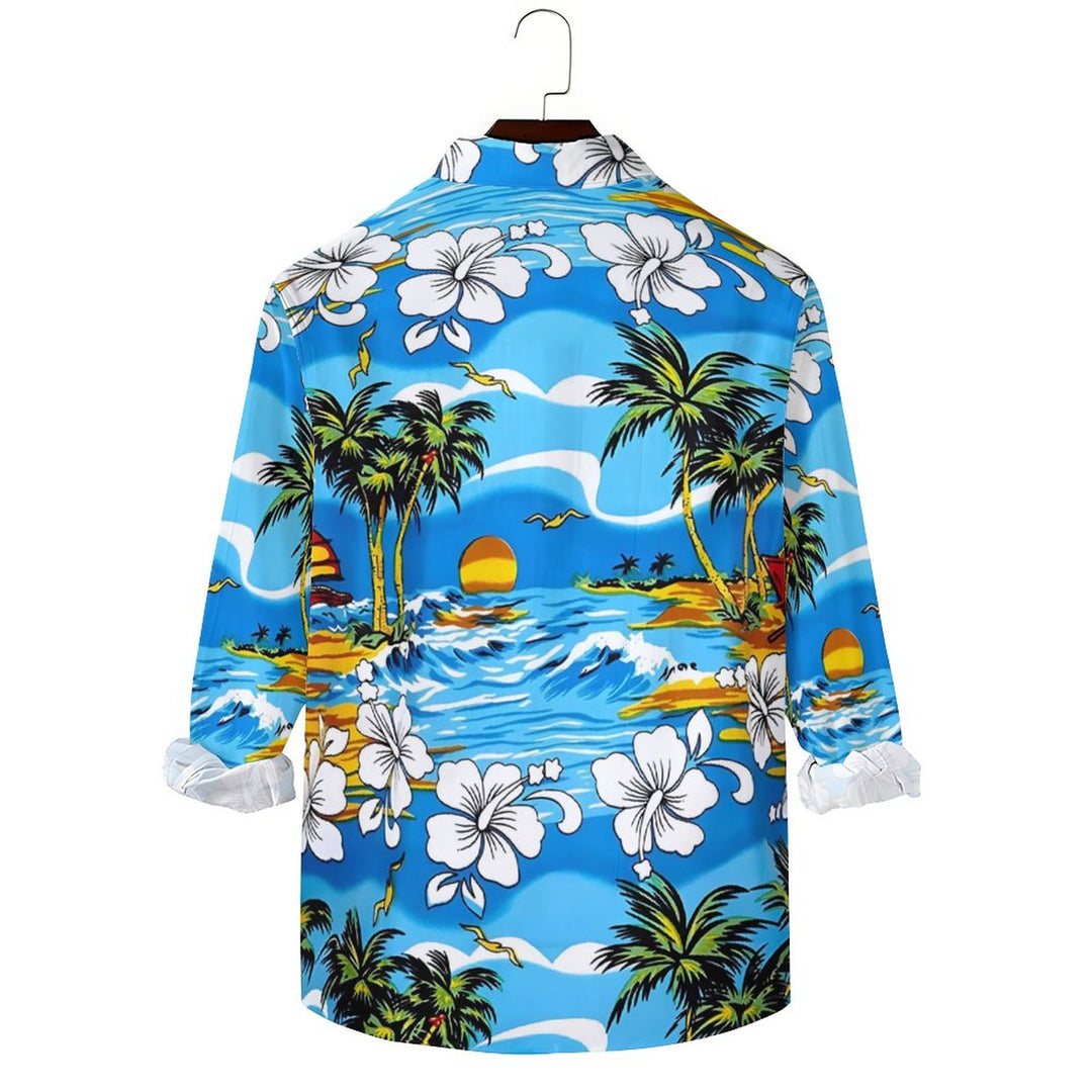 Men's Casual Hawaii Printed Long Sleeve Shirt 2311000706