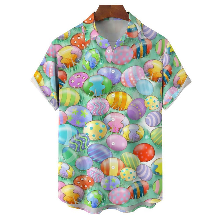 Easter Egg Casual Short Sleeve Shirt 2402000034