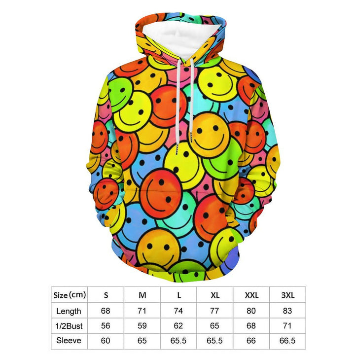 Unisex Hooded Cartoon Smile Print Sweatshirt 2402000180