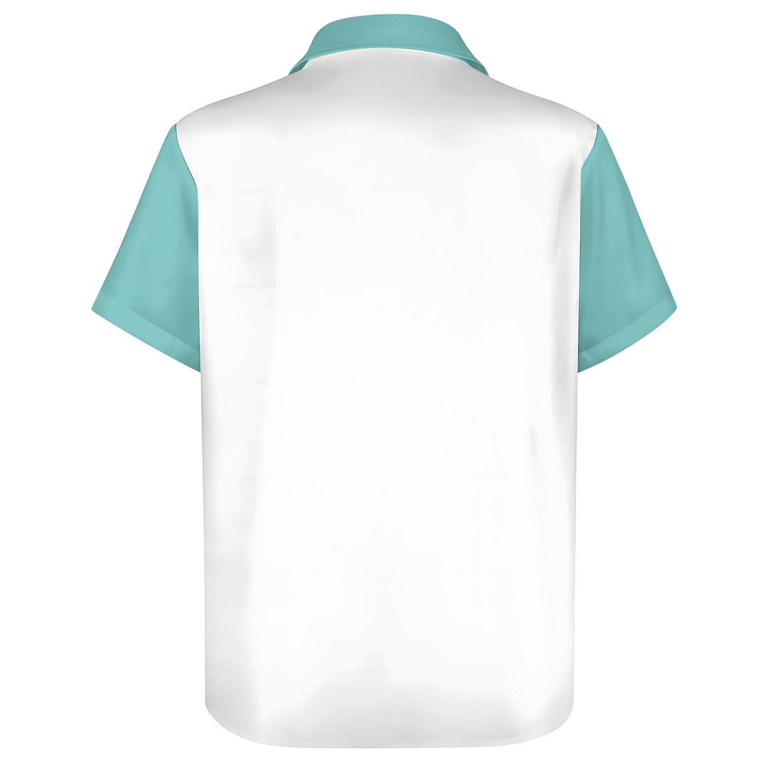 TIKI Art Stripe Print Casual Short Sleeve Shirt 2403000457