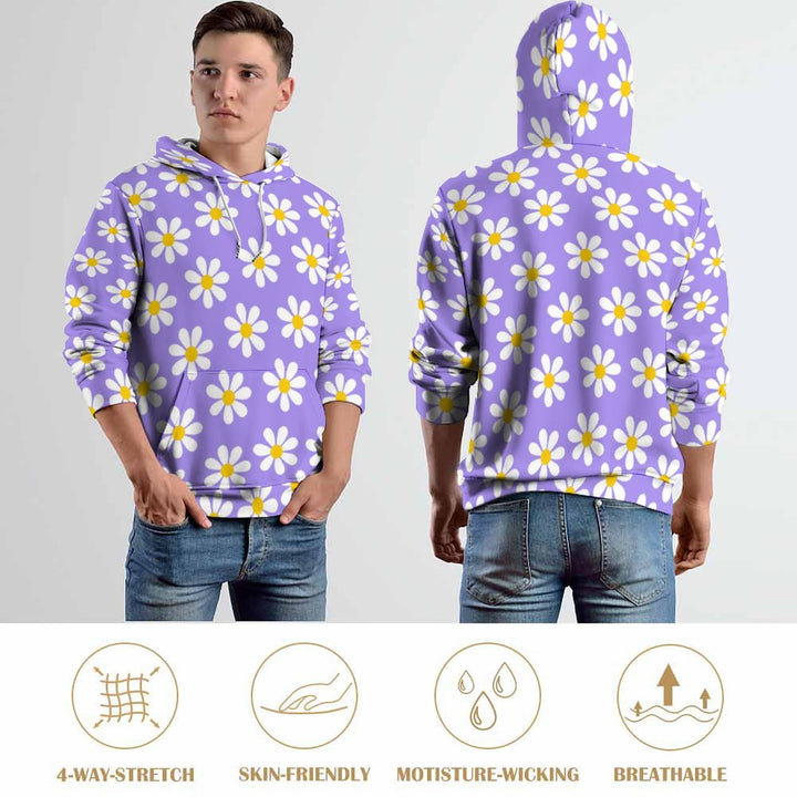 Unisex Hooded Floral Holiday Print Sweatshirt 2312000003