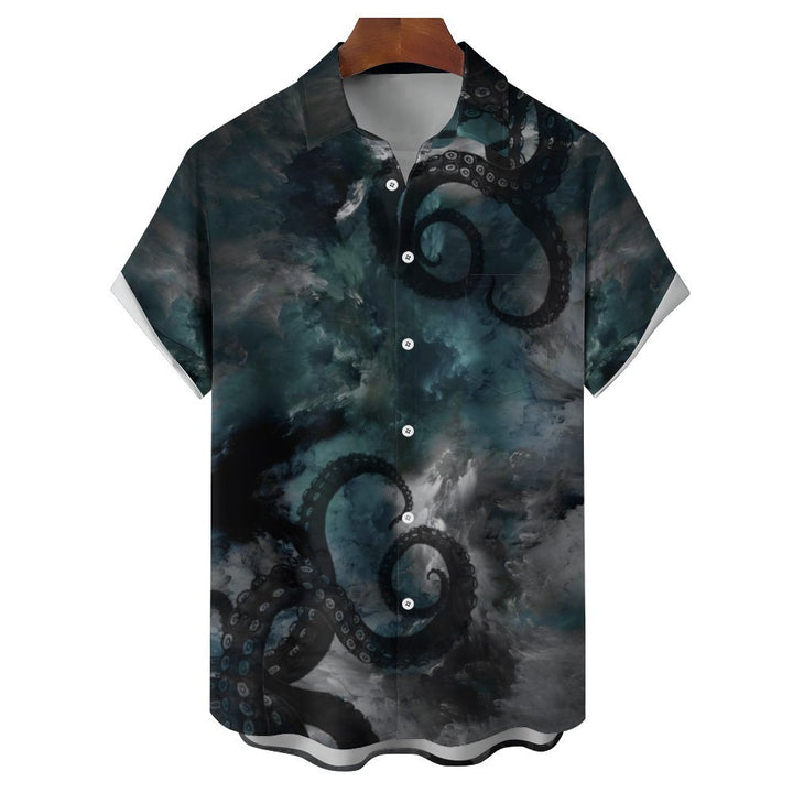 Men's Octopus Tentacle Casual Short Sleeve Shirt 2402000279