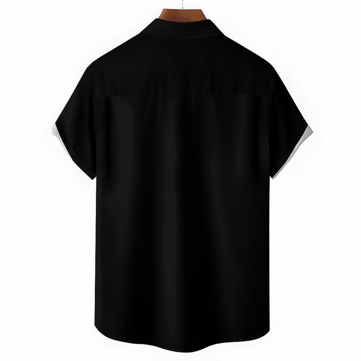 Men's Stripe Casual Short Sleeve Shirt 2402000356