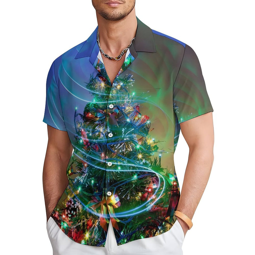 Christmas Tree Casual Short Sleeve Shirt 2311000076