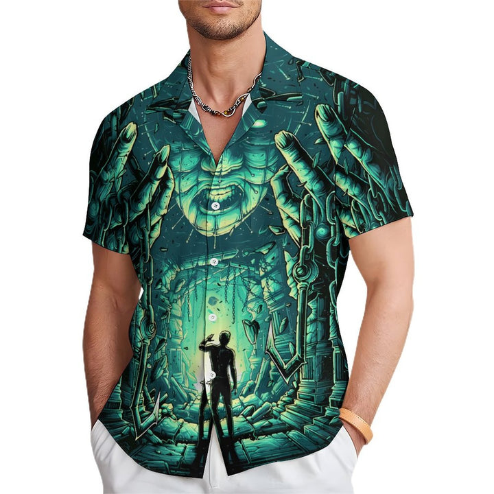 Horror Character Men's Casual Short Sleeve Shirt 2402000192