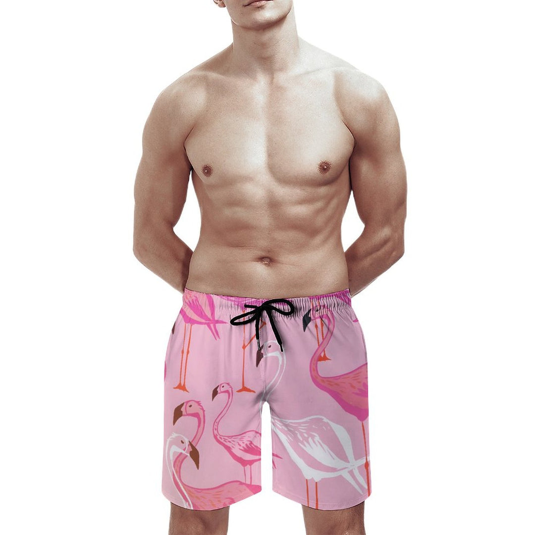 Men's Sports Cartoon Flamingo Beach Shorts 2402000212