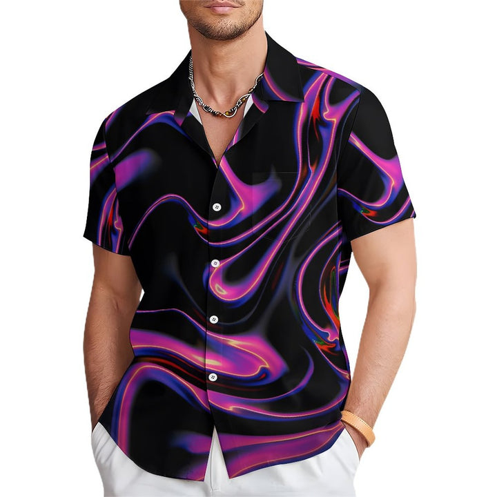 Men's Abstract Art Casual Short Sleeve Shirt 2312000458