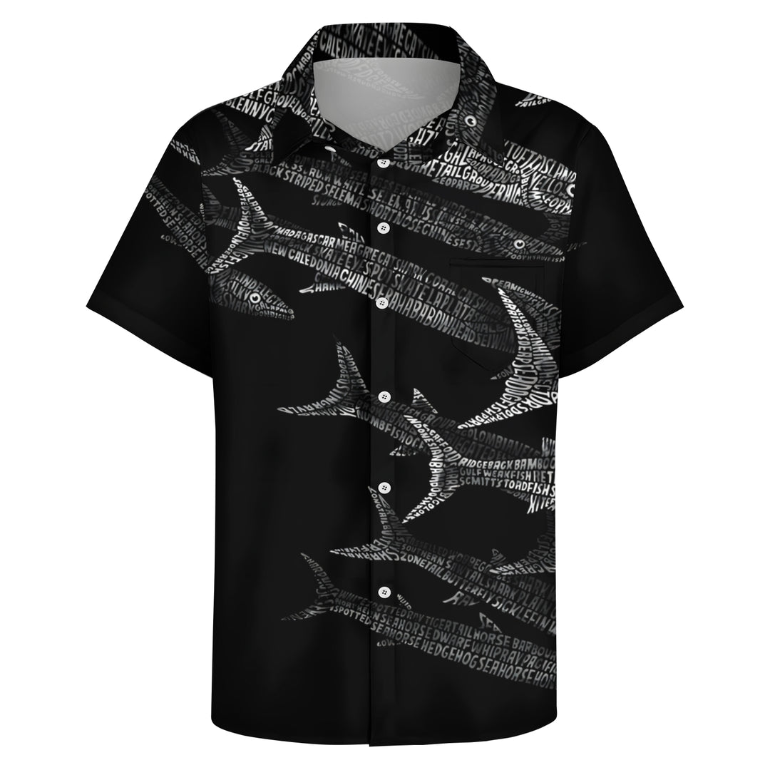 Men's Barracuda Printing Casual Short Sleeve Shirt 2403000098