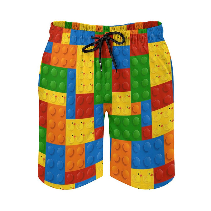 Men's 3D Building Blocks Sports Fashion Beach Shorts 2311000677