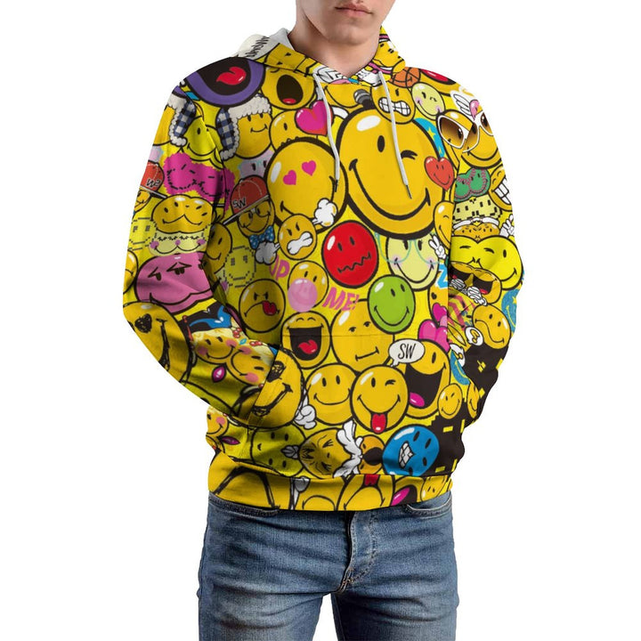 Unisex hooded smiley print sweatshirt 2311000178