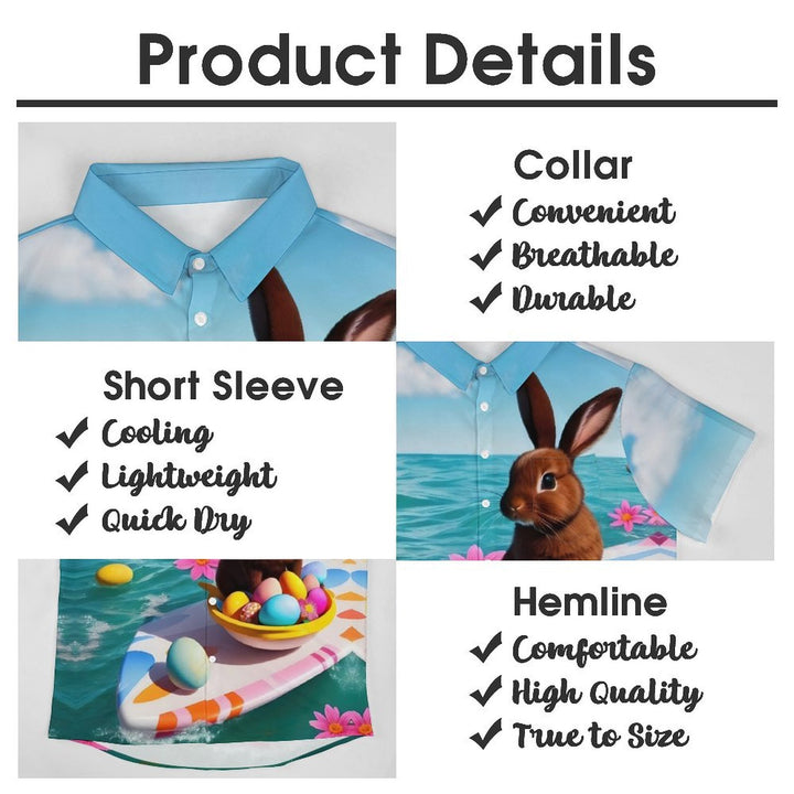 Men's Easter Bunny Casual Short Sleeve Shirt 2402000179