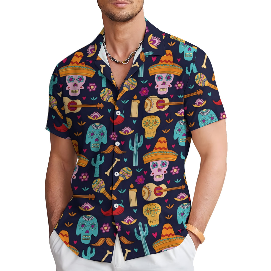Men's Mexican Culture Casual Short Sleeve Shirt 2403000259