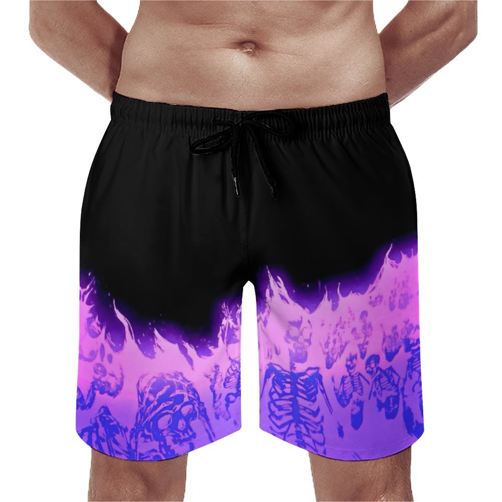 Men's Sports Skull Flame Horror Beach Shorts 2402000208