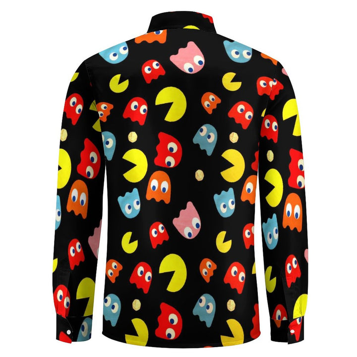 Men's Casual Little Monster Printed Long Sleeve Shirt 2312000131