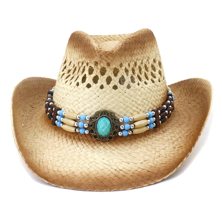 Western Painted Cowboy Straw Hat For Men And Women Outdoor Travel To The Seaside Sun Protection Hat 240203043