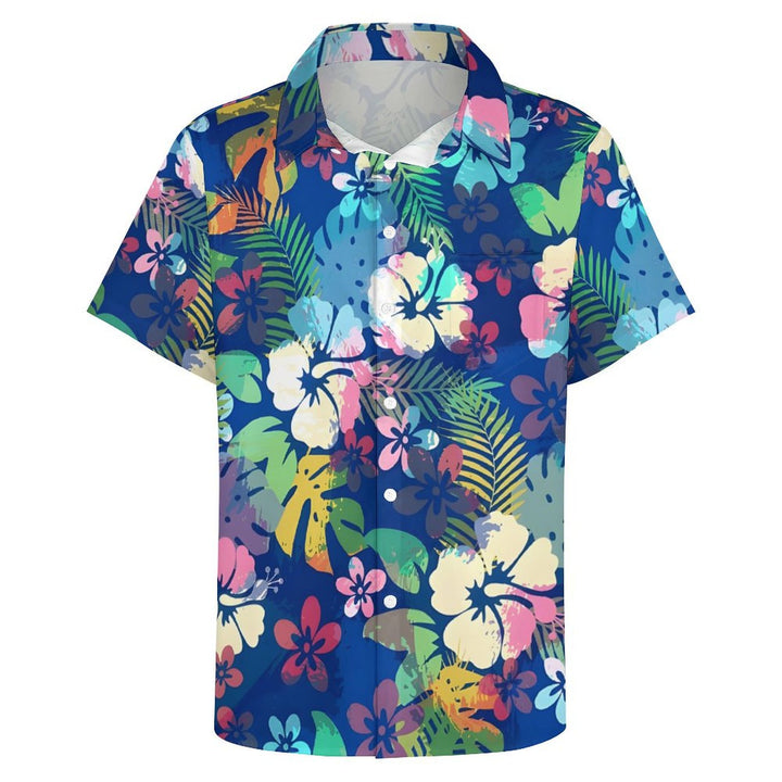 Men's Hawaiian Flower Pattern Casual Short Sleeve Shirt 2401000370