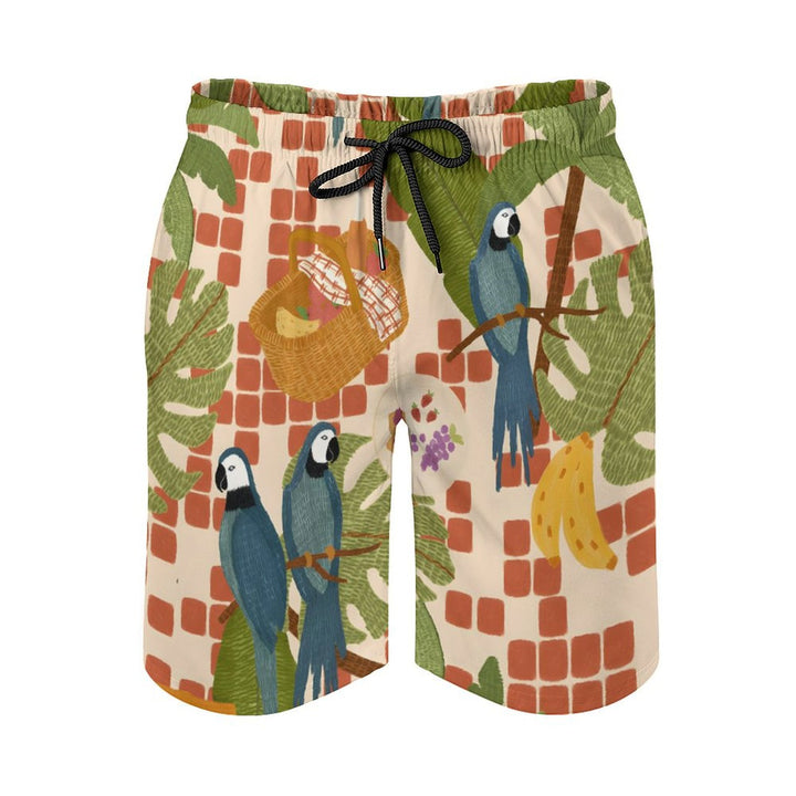 Men's Sports Hawaiian Parrot Beach Shorts 2402000302