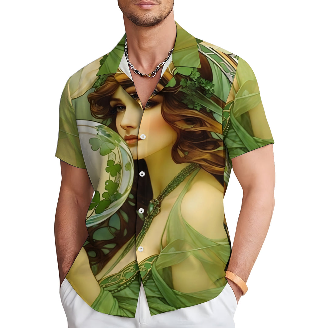 Men's St. Patrick's Day Casual Short Sleeve Shirt 2403000023