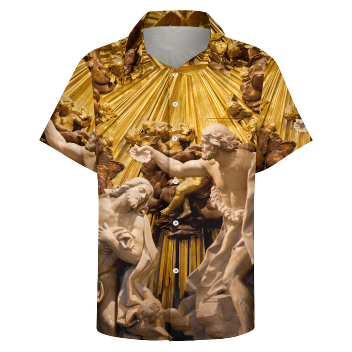 Men's Art Religious Print Short Sleeve Shirt 2403000232