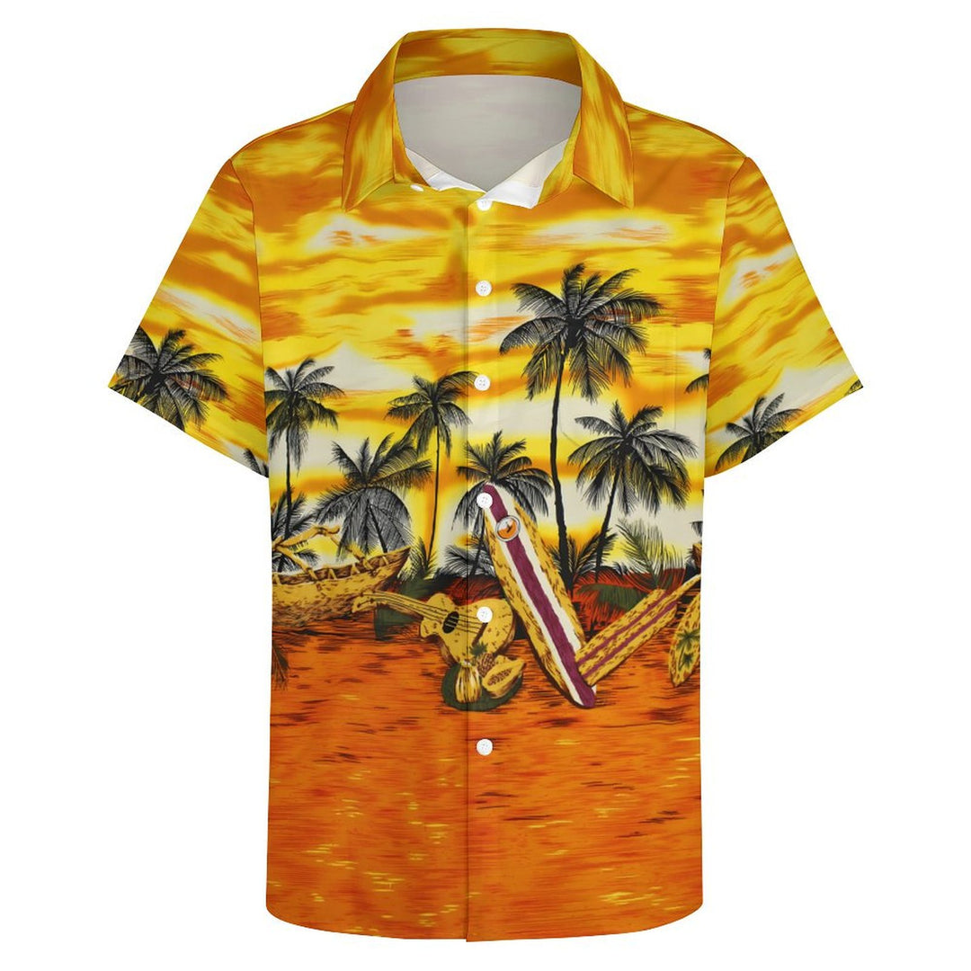 Men's Hawaiian Beach Vacation Casual Short Sleeve Shirt 2401000238