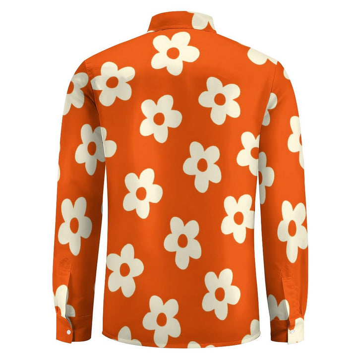 Men's Casual Flowers Printed Long Sleeve Shirt 2312000144