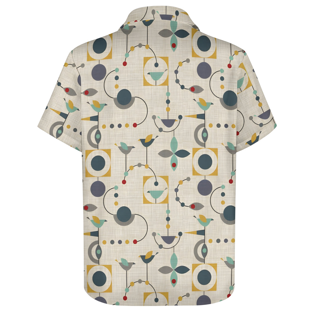 Men's Leopard Chain Casual Short Sleeve Shirt 2403000280