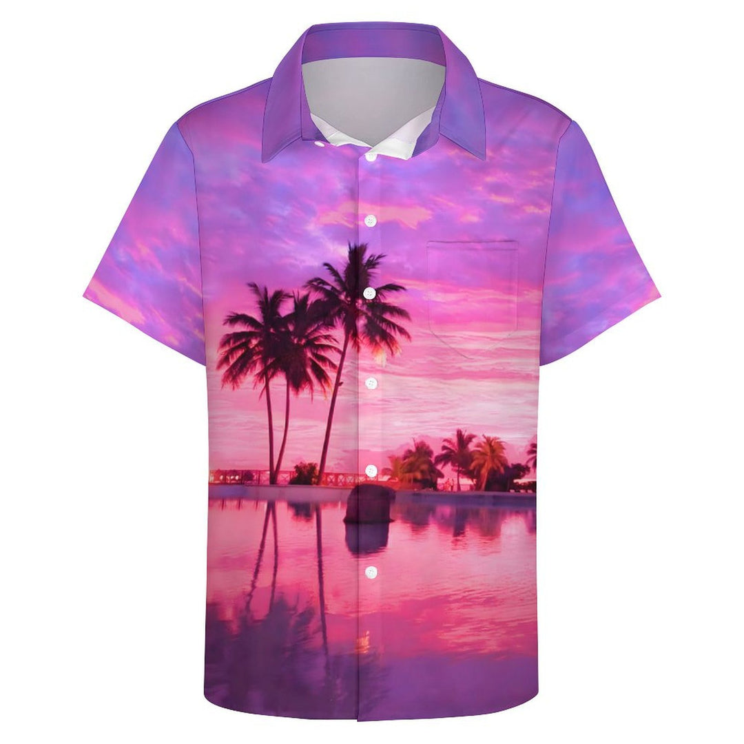 Men's Hawaiian Vacation Coconut TreeCasual Short Sleeve Shirt 2401000067