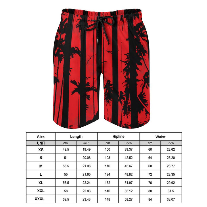 Men's Sports Striped Coconut Palm Beach Shorts 2312000528