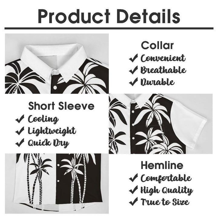 Men's Hawaiian Coconut Palm Casual Short Sleeve Shirt 2401000144