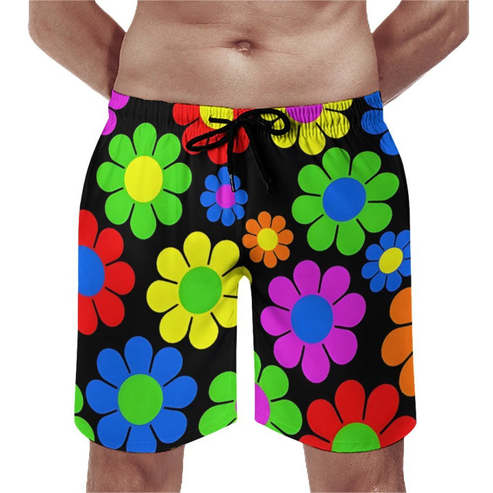 Men's Sports Colorful Flowers Beach Shorts 2312000416