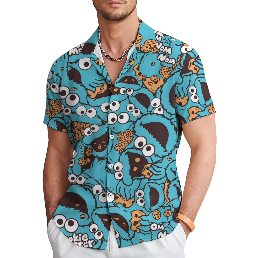 Men's Cartoon Casual Short Sleeve Shirt 2403000097