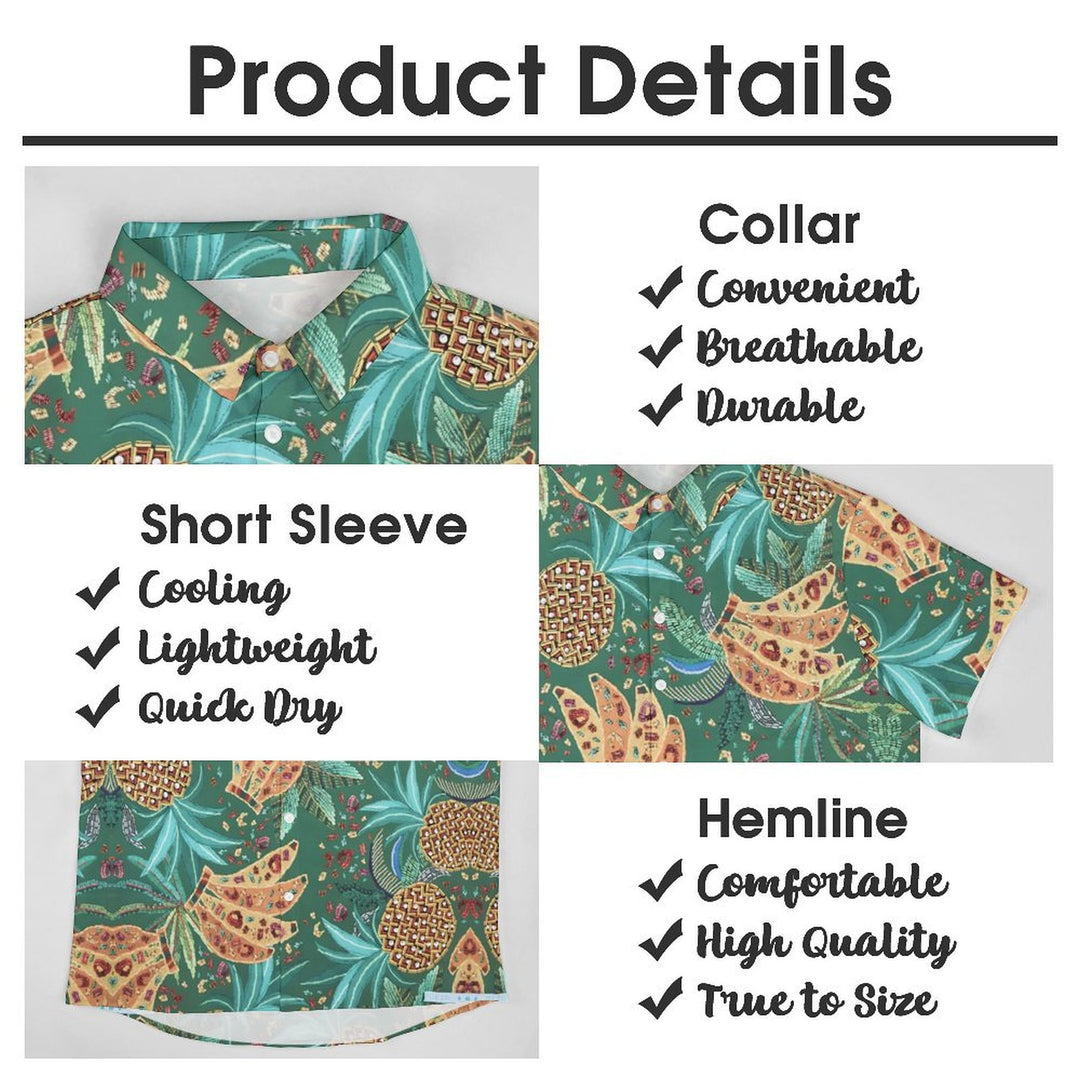 Hawaiian Fruit Art Print Casual Short Sleeve Shirt 2402000280