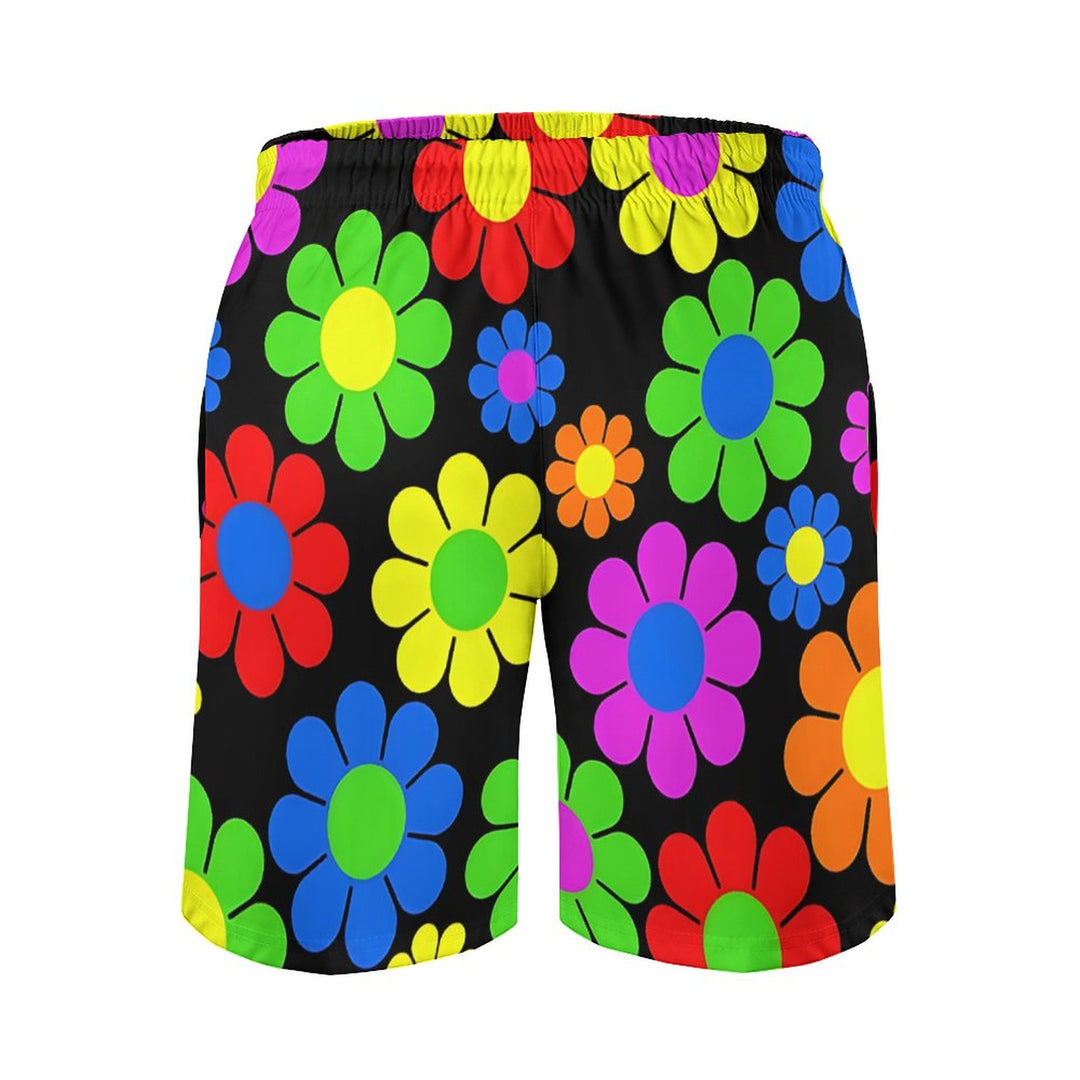 Men's Sports Colorful Flowers Beach Shorts 2312000416