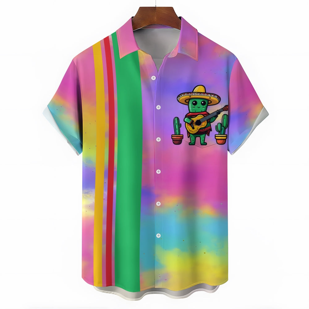 Mexican Cactus Music Casual Short Sleeve Shirt 2403000123