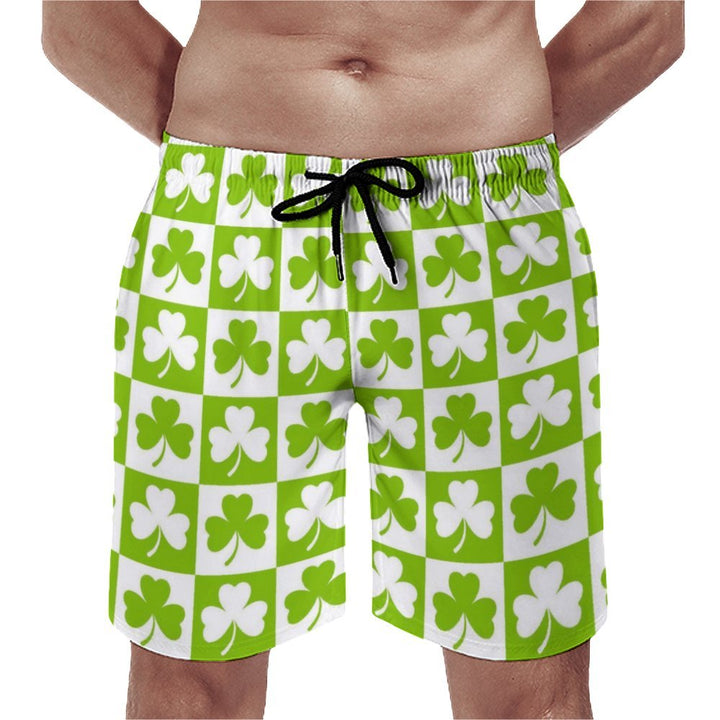 Men's Sports St Patrick'S Day Shamrock Beach Shorts 2312000533