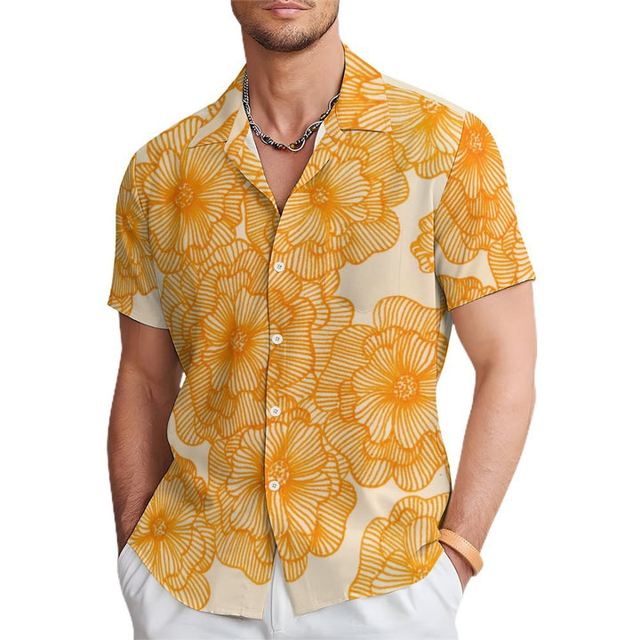 Men's Flowers Casual Short Sleeve Shirt 2402000255