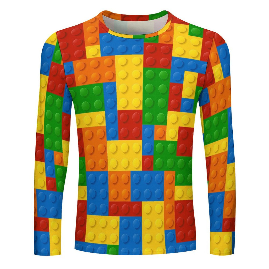 Men's Casual Lego Printed Long Sleeve T-Shirt 2311000267